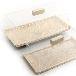 Bandeja de Nácar con Tapa de Acrílico, Hermosos Regalos para Ramadán y Eid Mubarak, Platos y Bandejas para Servir, Precio Competitivo - Product Image 6