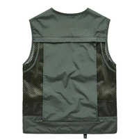 Gilet de pêcheur multi-poches 100% coton pour hommes gilet respirant pêche randonnée photographie Camping gilet