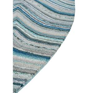 Alfombra Rectangular Azul de Lana y Viscosa Hecha a Mano con Diseño Abstracto 9x12 para Hogar o Pasillo, Modelo TNQ-1265 - Product Image 4