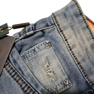 Nuevo estilo Washed Pure Denim Jeans Street Trend Retro Pantalones Slim Fit Straight-leg Jeans para hombres - Product Image 6