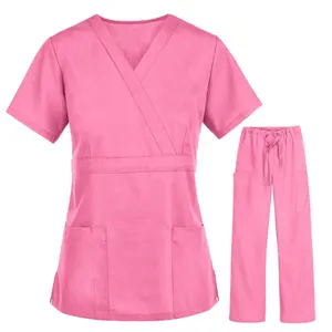 Pink Design Scrubs Hospital Uniform Clothes Nursing Scrubs