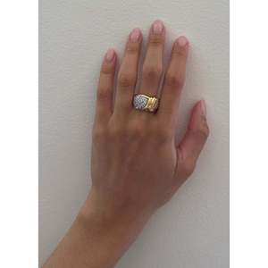 แหวนทองคำขาว 14k ทรงโค้งประดับเพชรสีเหลืองวินเทจ ดีไซน์ทันสมัย ชุบทองคำชมพู ฝังเพชรโมอิสซาไนต์ เหมาะสำหรับเป็นของขวัญ - Product Image 5