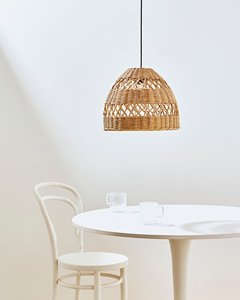 Exquisite <b>Rattan</b> Dome Lampshade Wicker Hanging <b>Light</b> <b>Shade</b> Openwork Pattern Decorative Pendant For Dining And Living Area - Product Image 3