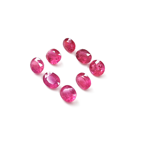Rubis naturels non chauffés, pierres précieuses en vrac, ovales, émeraudes, coussins et roses, hauteur 8 mm, certifiés IGI - Product Image 4