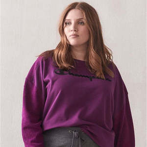 Felpa Champion da Donna Plus Size Heritage Herringbone Viola Scuro Taglia 2X con Cappuccio - Product Image 3