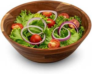 Bol en bois solide fait à la main personnalisé nouveaux articles de cuisine écologiques pour la salade et le service des aliments - Product Image 1