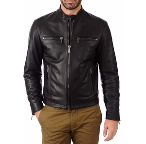 Chaqueta de Cuero Genuino para Hombre, Venta al Por Mayor Directa de Fábrica, Paquistán, Invierno, Transpirable, Elegante, Nueva Llegada, OEM, Ropa Exterior de Cuero - Product Image 2