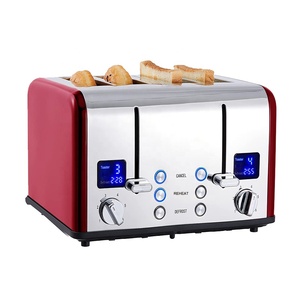 Tostadora eléctrica de 4 rebanadas de alta calidad, diseño de Metal Pop para uso doméstico, para hacer sándwiches de pan para cafetería, Hotel, cocina - Product Image 1