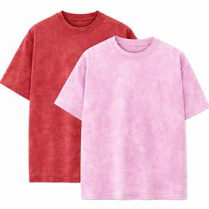 T-shirt vierge vintage pour homme 100% coton épais délavé à l'acide et au sel de pierre de haute qualité - Product Image 5