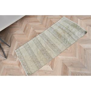 1.7x3.7 ft Rug, Small Turkish Rug, <b>Brown</b> Kilim Check Rug - Product Image 4
