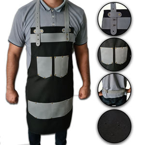 Wholesale Latest Design Customized Logo <b>Leather</b> <b>Apron</b> / New Fashion High Quality Breathable Cowhide <b>Leather</b> Kitchen <b>Aprons</b> - Product Image 4