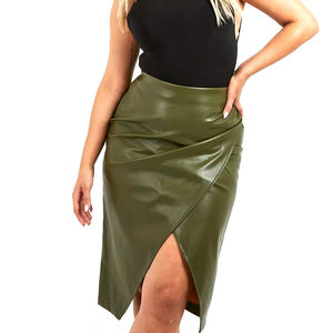 Mini faldas de cuero Pu para mujer de tendencia superior, estilo informal totalmente personalizable, diseño suave transpirable de talla grande, superventas - Product Image 1