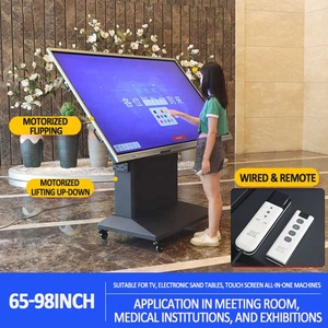 Carrello <span class=keywords><strong>TV</strong></span> Motorizzato Regolabile in Altezza JGST per Sale Conferenze, Supporto <span class=keywords><strong>TV</strong></span> Rimovibile, Carrello Mobile in Acciaio Laminato a Freddo 1000x600mm <span class=keywords><strong>VESA</strong></span> - Product Image 2