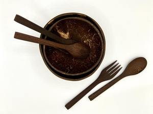 ชามสลัดมะพร้าวเป็นมิตรกับสิ่งแวดล้อม ชามมะพร้าวธรรมชาติที่ยั่งยืน - Product Image 2