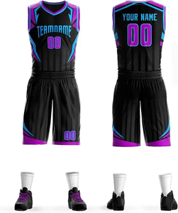 Uniforme de basket-ball personnalisé imprimé, séchage rapide, haute qualité, respirant, sublimation, design personnalisé, ensemble de sport d'équipe - Product Image 3