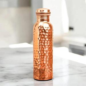 Botella de Cobre Saludable de 1000 ml con Textura Martillada, Alta Calidad, Ecológica, para Beber Directo, Moderna y de Lujo - Product Image 1