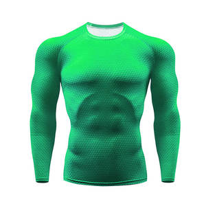 T-shirt coupe ajustée de compression personnalisé pour hommes Nouvelle mode de conception légère et hautement extensible avec impression numérique - Product Image 5