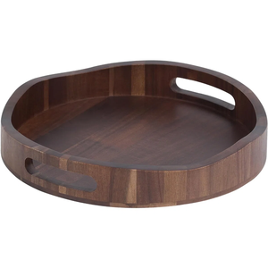 Plateau de service en bois au design haut de gamme 2025 Matériau de haute qualité avec finition brillante Plateaux décoratifs artisanaux au meilleur prix - Product Image 1