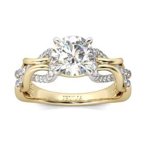 Anillo de Plata de Ley con Diamantes de Corte Redondo en Dos Tonos Entrelazados Jeulia - Product Image 1