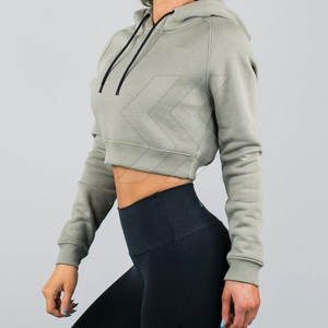 Coupe-vent fabriqué en usine polaire femmes Crop Top Hoodies meilleure qualité respirant femmes Crop Top Hoodies - Product Image 2