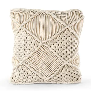 Housse de coussin en macramé naturel charismatique housse de coussin en coton macramé exquis - Product Image 1