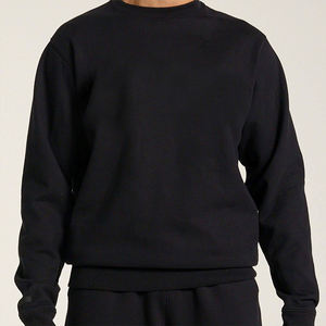 Sweat-shirt unisexe en molleton de coton mélangé noir, personnalisé, surdimensionné, col rond, streetwear, décontracté, chaud, pull d'hiver - Product Image 6