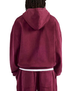 Ensembles de survêtements décontractés d'hiver personnalisés unisexes en coton léger avec capuche, sweats à capuche et pantalons de jogging thermiques - Product Image 4