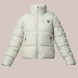 Chaqueta cortavientos de invierno personalizable para mujer, chaqueta acolchada recortada cálida, técnicas impresas de piel de oveja de satén transpirable, producción a granel - Product Image 1