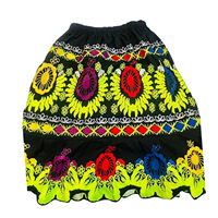Falda Corta Bordada Estilo Hippie para Mujer con Cordón Ajustable, Estilo Hawaiano, Tradicional para Danza del Vientre, Falda Pohnpei Bordada
