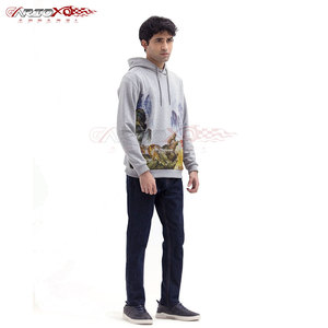 Sudadera con capucha gráfica básica para hombres con diseño de estampado afilado y capucha con cordón ajustable Sudadera con capucha estampada a la moda para hombres - Product Image 4
