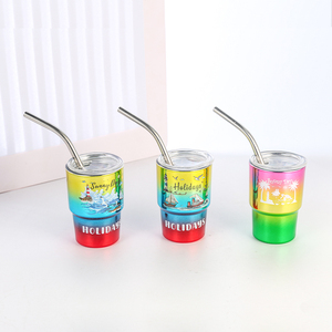 Wholesale Custom 2.5oz Mini <strong>Shot</strong> Glass with Stainless Steel <strong>Straw</strong> for Whiskey Vodka Party Bars - Product Image 5