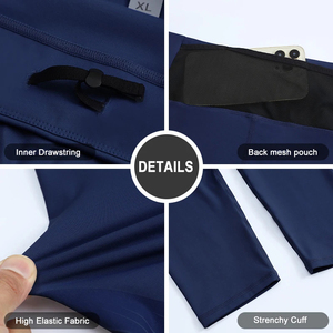 Collants de compression de course pour hommes, pantalon d'entraînement antibactérien à séchage rapide et élastique, poche arrière en maille, impression de taille pour entraînement de gymnastique - Product Image 5