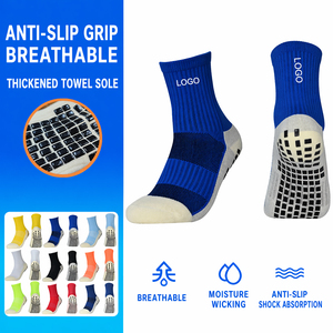 Chaussettes de football antidérapantes en polyamide, nylon et PVC, chaussettes à grip pour hommes, chaussettes de football personnalisées en tissu éponge - Product Image 1