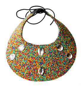 Collier de perles de verre africaines multicolores, brodé à la main, ensemble de bijoux pour mariage, fête, fiançailles, Z F Crafts Impex - Product Image 4