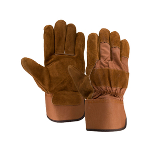 ถุงมือทำงานหนังวัวสองชั้นมีความปลอดภัยถุงมือทำงานอุตสาหกรรมป้องกันการตัดป้องกันการลื่น - Product Image 4