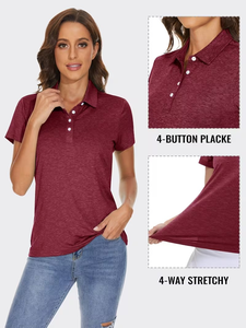 Camisa informal de manga larga para mujer con cuello de solapa y detalles de botones, perfecta para el trabajo de atuendo informal o viajes de ocio hechos BD - Product Image 4