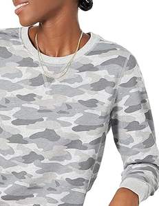 Sudaderas de gran tamaño de peso pesado OEM personalizadas más vendidas, jersey de cuello redondo Vintage de camuflaje para mujer, sudadera transpirable - Product Image 5