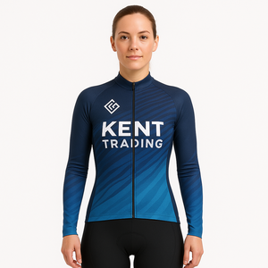 Camiseta de Ciclismo de poliéster 100% personalizada de manga completa de secado rápido, transpirable, ligera, impresa para equipos de MTB de carretera, ropa deportiva OEM - Product Image 2