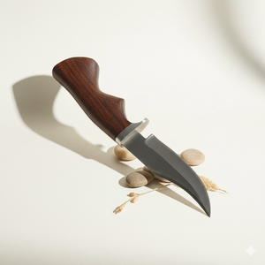 Ensemble de couteaux de cuisine en acier carbone fait main en gros, lame fixe, manche en bois, quatre pièces, ambidextre, durable, tranchant - Product Image 1