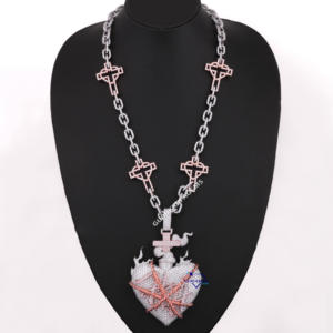 Exquisito diseño personalizado 14KT oro laboratorio crecido diamante Venta caliente cadena con colgante VVS claridad - Product Image 1