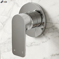 Robinet de douche mural monocommande contemporain en laiton chromé poli avec cartouche céramique simple