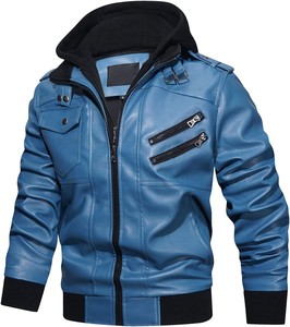 Nouvelle veste en cuir véritable pour homme, design 2026, col montant, logo frontal, coupe-vent, respirante, à capuche, décontractée, meilleur prix - Product Image 4