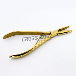 Venta al por mayor de extensiones de cabello real de dos agujeros Alicates con un resorte y los dientes fáciles de usar de color cromo dorado de acero inoxidable duradero - Product Image 4