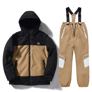 Combinaison de ski de neige d'hiver grande taille Veste imperméable à capuche Pantalon Chaleur Caractéristiques Coupe-vent plus épais pour équipement de snowboard pour garçons - Product Image 6