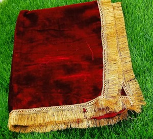 Multipurpose Rectangular Mehroon Velvet Thali <b>Cover</b> <b>Table</b> Spread Placemat Coaster Pooja Aasan for Deity Pooja Thal <b>Cover</b> - Product Image 3