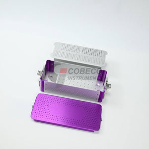 Professional Aluminum Sterilization Tray <b>with</b> <b>Lid</b> Autoclave <b>Pan</b> Instrument Organizer Cassette for Dental Clinic Surgical Use - Product Image 2