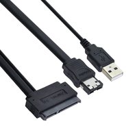 Unidad de disco duro de 2,5 pulgadas SATA de 22 pines a datos Esata + Cable alimentado por USB de 50cm