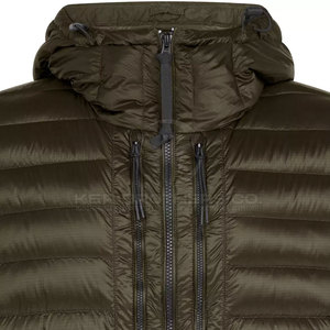 Lightweight Men's Nonwoven Puffer <b>Jacket</b> with Stand Collar Front Logo Breathable Durable Outer Shell Hooded for Winter <b>Travel</b> - Product Image 3