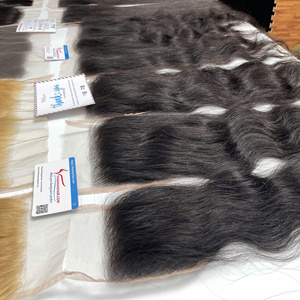 Natural Straight Super Double Drawn <b>Lace</b> <b>Closure</b> 100% Virgin Remy Vietnamese Human Extensions Machine Double Weft Good Quality - Product Image 1