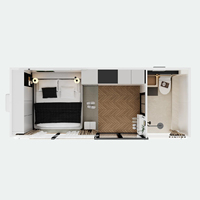 Maisonnette moderne en forme de cabane Apple avec deux chambres, design à double étage de 20 pieds, pour usage bureautique et hôtelier, petite maison préfabriquée